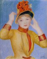 Bust of a woman yellow dress 1883